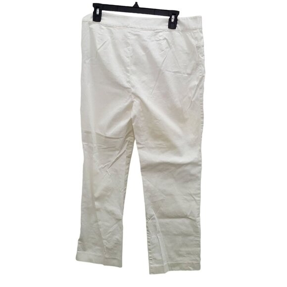 Lauren Ralph Lauren Petite White Stretch Cotton Casual Flat Front Pants Size 12P - Picture 5 of 5